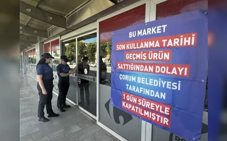 Çorum’da son kullanma tarihi geçmiş ürün satan zincir market şubesine kapatma cezası verildi!
