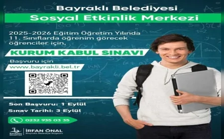 Bayraklı Belediyesi 11’inci sınıf öğrencileri için ücretsiz hazırlık kursu başvuruları 1 Eylül’de sona eriyor!