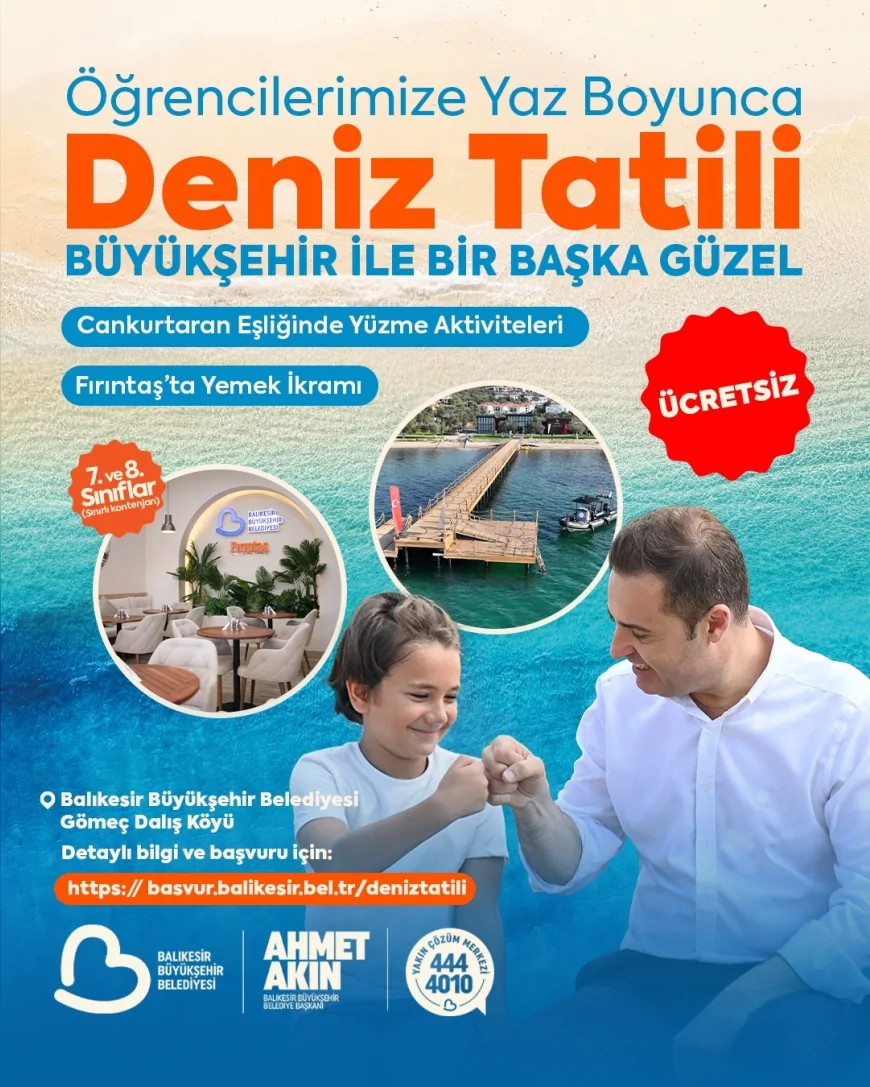 Balıkesir’de 7. ve 8. sınıf öğrencilerine deniz tatili müjdesi: Etkinlikler 12 Ağustos’ta başlıyor