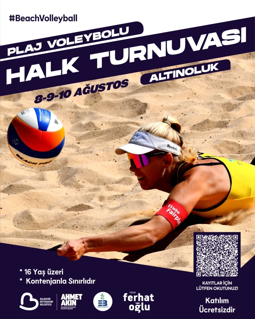 Altınoluk’ta ücretsiz Plaj Voleybolu Halk Turnuvası başlıyor, başvurular 7 Ağustos’a kadar