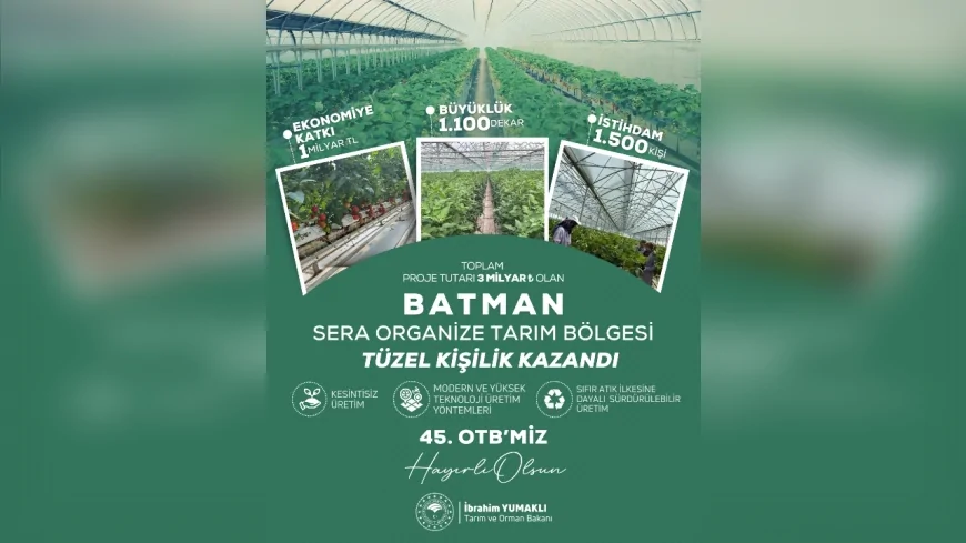 Bakan Yumaklı: “Batman Sera OTB 2026’da üretime başlayacak, yıllık 1 milyar TL katkı sağlayacak”