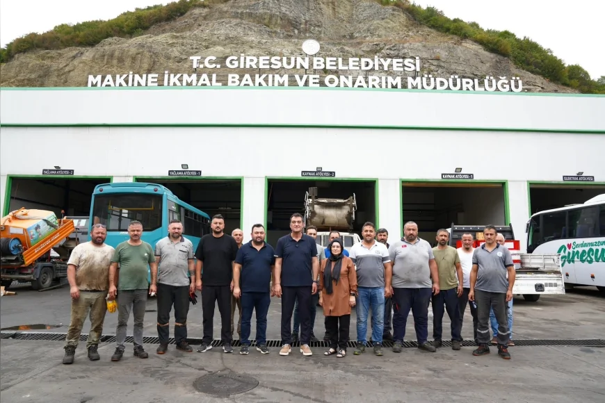 Giresun Belediyesi araç bakım ve onarımda tasarruf sağlayarak hizmetlerini sürdürüyor