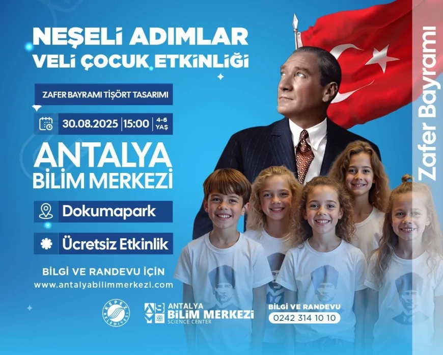 Antalya Bilim Merkezi’nde çocuklar 30 Ağustos Zafer Bayramı’nı özel etkinliklerle kutlayacak