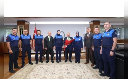 Başkan Memduh Büyükkılıç, Zabıta Teşkilatı’nın 199. kuruluş yıl dönümünde personeli kabul etti