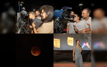 Mersin’de Tam Ay Tutulması Özgecan Aslan Barış Meydanı’nda Teleskoplarla İzlendi!