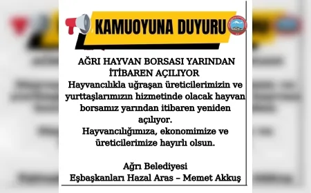 Ağrı Hayvan Borsası yarından itibaren açılıyor: Üreticilere güvenli ticaret imkânı