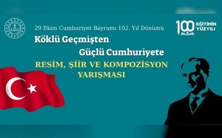 Cumhuriyetin 102. yılına özel öğrenciler arası resim, şiir ve kompozisyon yarışması başlatıldı