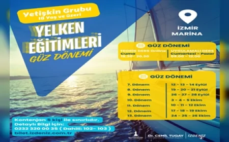 İzmir Marina’da yetişkinlere yönelik yelken eğitimleri ekim sonuna kadar devam edecek