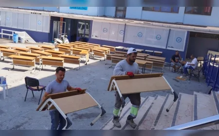 Çeşme Belediyesi yeni eğitim yılı öncesi 27 okulda kapsamlı temizlik çalışması yaptı