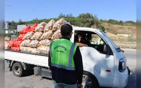 Yalova Belediyesi sebze ve meyve nakliyatında Hal Kayıt Sistemi denetimlerini sıklaştırdı