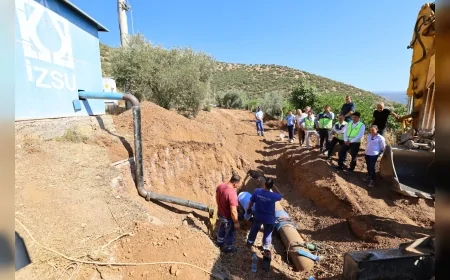 Efes Selçuk’ta Kuyumcu Mevkii içme suyu hattı çalışmaları tamamlanma aşamasına geldi