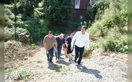 Giresun Belediye Başkanı Fuat Köse Aksu Mahallesi’nde altyapı ve çevre düzenlemesini inceledi