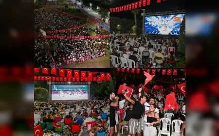 Mersin’de yüzlerce kişi EuroBasket yarı final coşkusunu dev ekranda izledi, final için hazırlıklar başladı!