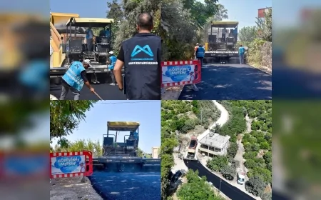 MESKİ, Erdemli Kargıpınarı’nda içme suyu hattı sonrası 1150 metrelik caddeyi asfaltla yeniledi!