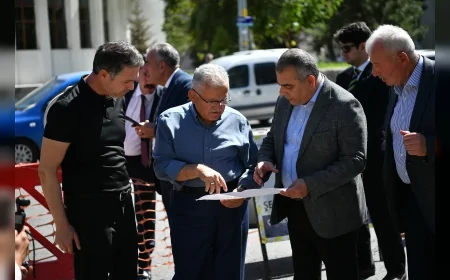 Başkan Memduh Büyükkılıç, DSİ Katlı Kavşağı Projesi’nde KASKİ’nin altyapı çalışmalarını yerinde inceledi