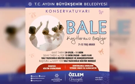 Aydın Büyükşehir Belediyesi Çocuklar için Ücretsiz Bale Kursları Kayıtları Başlıyor