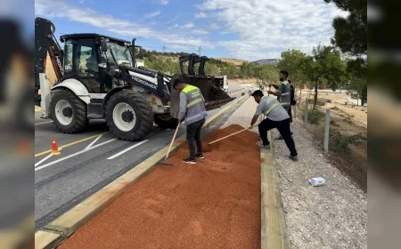 Çomar Barajı çevresine bisiklet ve yürüyüş yolu çalışmaları hızla devam ediyor