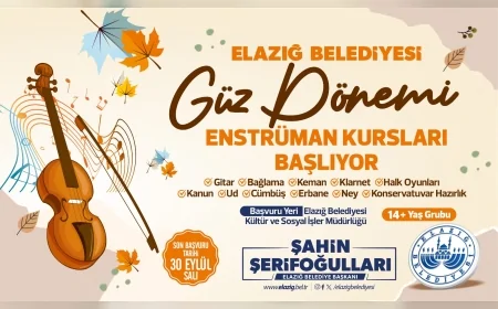 Elazığ Belediyesi güz dönemi enstrüman kursları için kayıtlar 30 Eylül’e kadar sürecek