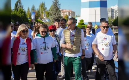 Etimesgut’ta Avrupa Hareketlilik Haftası kapsamında Göksu Parkı’nda yürüyüş etkinliği düzenlendi