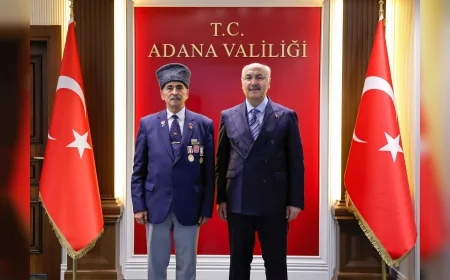 Adana’da Gaziler Günü kapsamında dernek temsilcilerinden Vali Köşger’e ziyaret