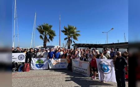 Urla’da kıyı ve deniz temizliğinde 1,5 ton atık toplandı, denizden araba lastiği çıktı