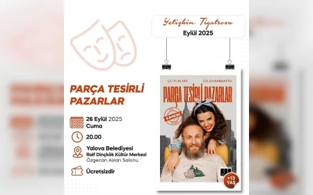 Çetin Altay ve Özlem Karaaytu’nun rol aldığı “Parça Tesirli Pazarlar” Yalova’da ücretsiz sahnelenecek