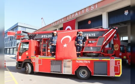 Yalova’da İtfaiyecilik Haftası için araç konvoyu düzenlendi, Belediye Başkanı Gürel’den mesaj
