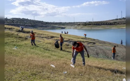 Mersin Büyükşehir Berdan Baraj gölü havzasında kapsamlı temizlik çalışması yaptı