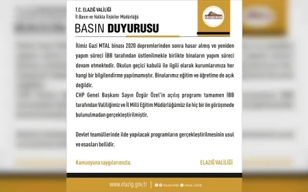 Elazığ Valiliği’nden Özgür Özel’in açılışına dair açıklama: “Okul binaları eğitim-öğretime açık değil”