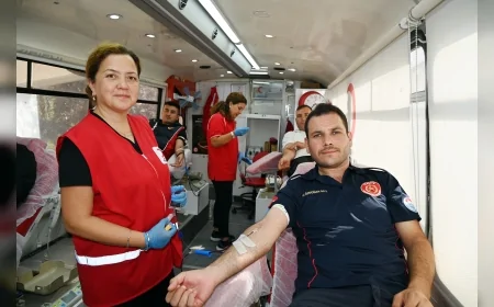 Yalova Belediyesi ve Türk Kızılayı iş birliğiyle İtfaiye Haftası’nda kan bağışı kampanyası düzenlendi