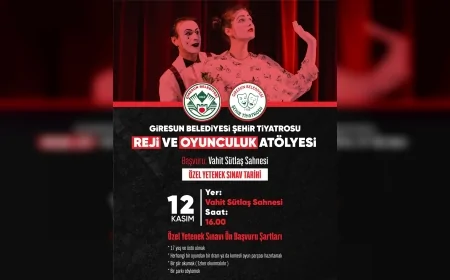 Giresun Belediyesi Şehir Tiyatrosu reji ve oyunculuk atölyesi için başvurular başladı
