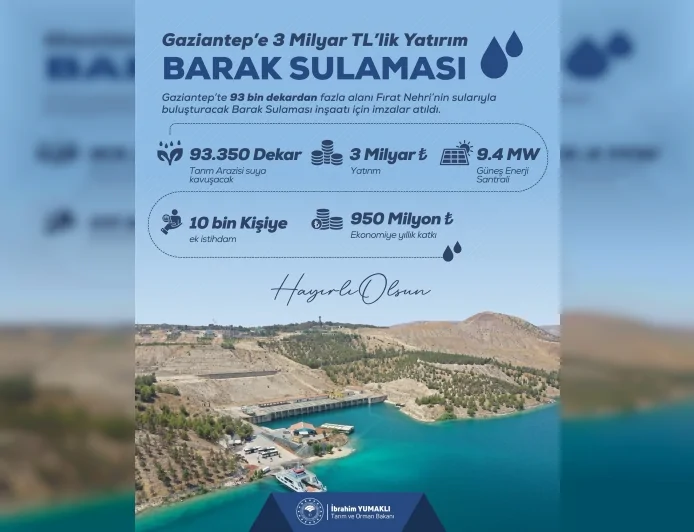 Tarım Bakanı İbrahim Yumaklı: "Barak Sulaması ile Fırat’ın suları 93 bin dekar araziye bereket taşıyacak"