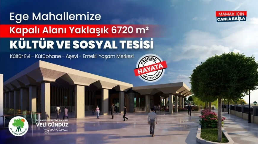 Mamak Belediyesi Ege Mahallesi’nde 6720 metrekarelik kültür ve sosyal tesis inşa edecek