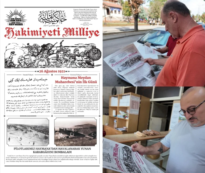 Haymana ve Polatlı’da 104 yıl önce basılan Hakimiyeti Milliye Gazetesi yeniden halka dağıtıldı!