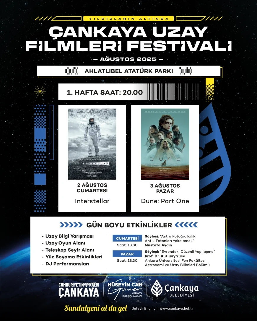 Çankaya’da Uzay Filmleri Festivali başlıyor, bilim söyleşileri ve etkinliklerle renkli program hazırlandı