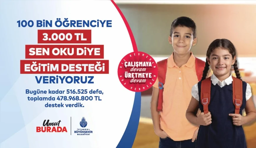İBB’nin “Sen Oku Diye” desteği için başvurular başladı, 100 bin öğrenciye 3 bin TL yardım yapılacak