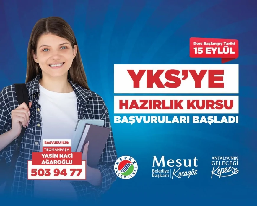 Kepez Belediyesi’nin YKS ve destek eğitim kursları 15 Eylül’de başlıyor