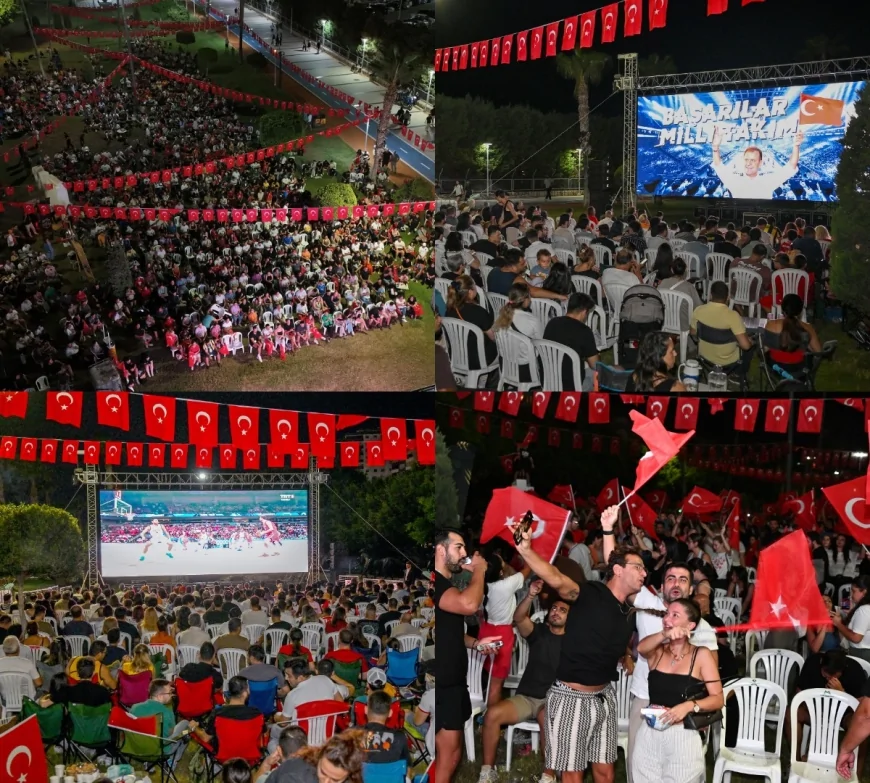 Mersin’de yüzlerce kişi EuroBasket yarı final coşkusunu dev ekranda izledi, final için hazırlıklar başladı!
