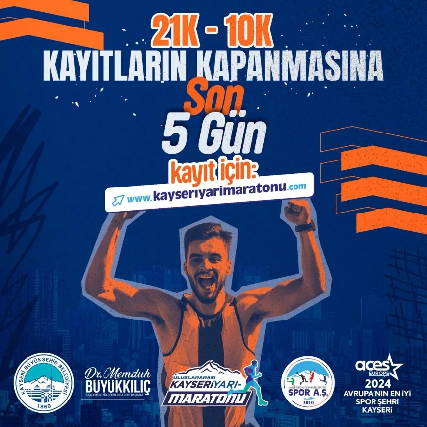 Kayseri’de Maraton Heyecanı: 5. Uluslararası Kayseri Yarı Maratonu için geri sayım başladı