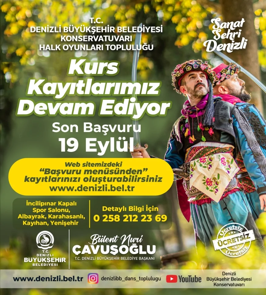 Denizli’de ücretsiz halk oyunları kursları için kayıtlar başladı, son tarih 19 Eylül