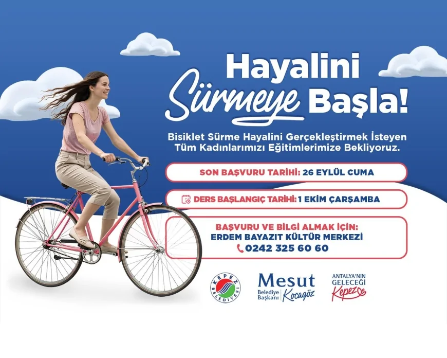 Kepez Belediyesi kadınlara özel bisiklet eğitiminde yeni dönem başvurularını başlattı