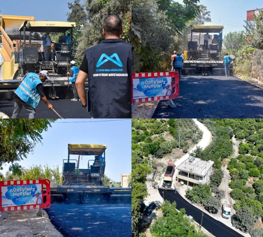 MESKİ, Erdemli Kargıpınarı’nda içme suyu hattı sonrası 1150 metrelik caddeyi asfaltla yeniledi!