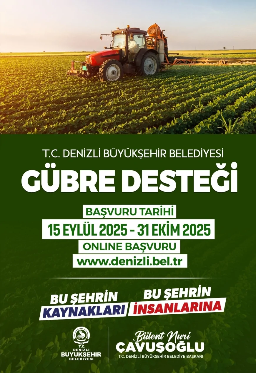 Denizli Büyükşehir Belediyesi çiftçilere gübre desteği başvurularını başlattı