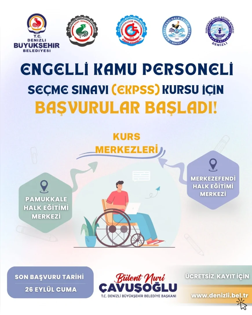 Denizli’de EKPSS hazırlık kursu için başvurular başladı, son tarih 26 Eylül 2025