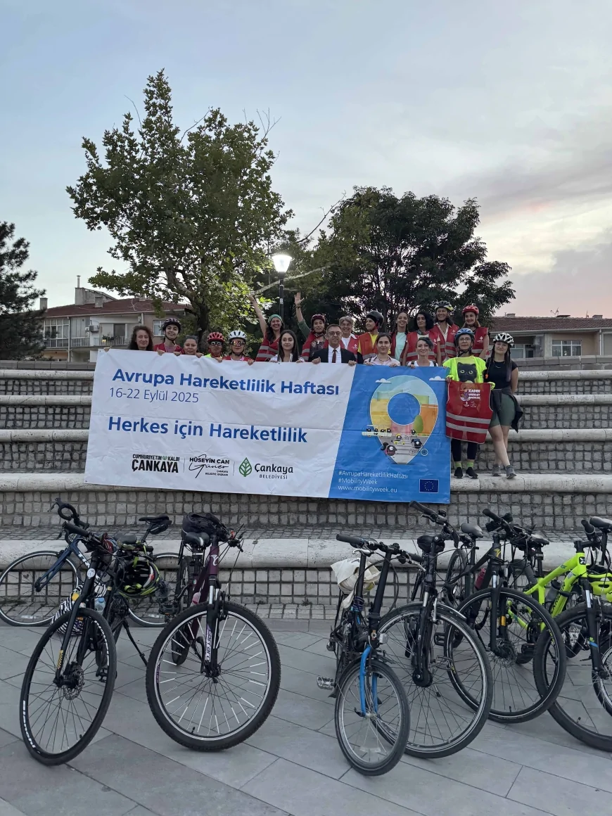 Çankaya’da Avrupa Hareketlilik Haftası kadınların bisiklet turu ile başladı