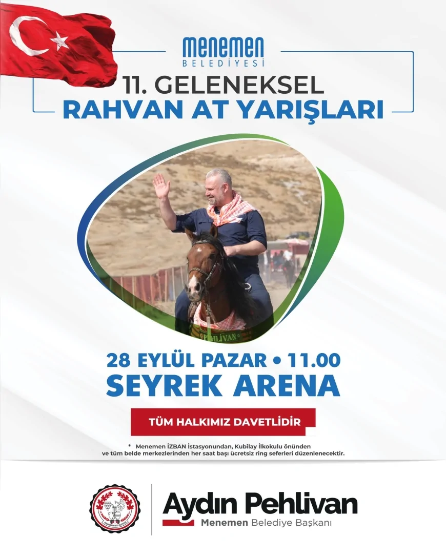 Menemen’de 11. Geleneksel Rahvan At Yarışları 28 Eylül’de 200 at ve biniciyle başlıyor