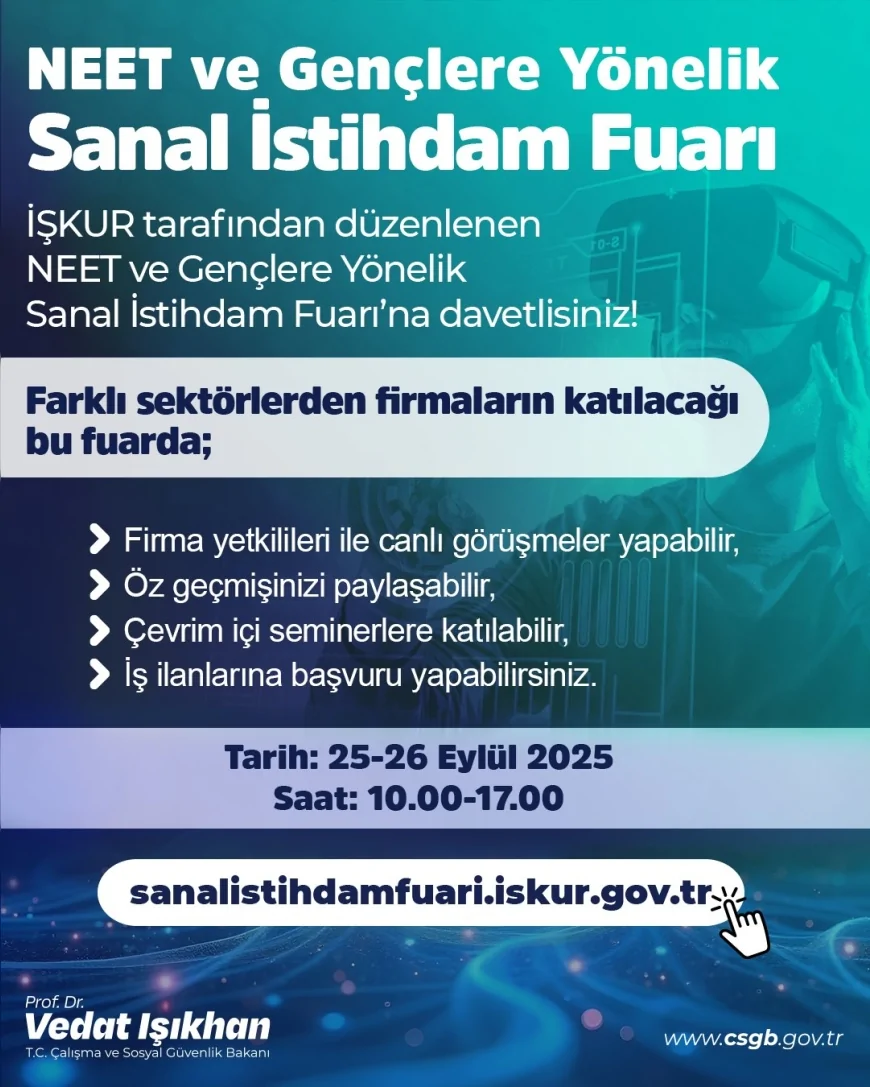 Prof. Dr. Vedat Işıkhan: "500 firma katılımıyla sanal istihdam fuarında gençler işverenlerle buluşacak"