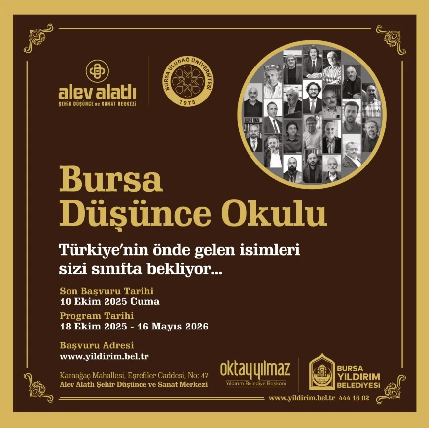 Yıldırım Belediyesi’nin Uludağ Üniversitesi iş birliğiyle başlattığı Bursa Düşünce Okulu’na başvurular açıldı