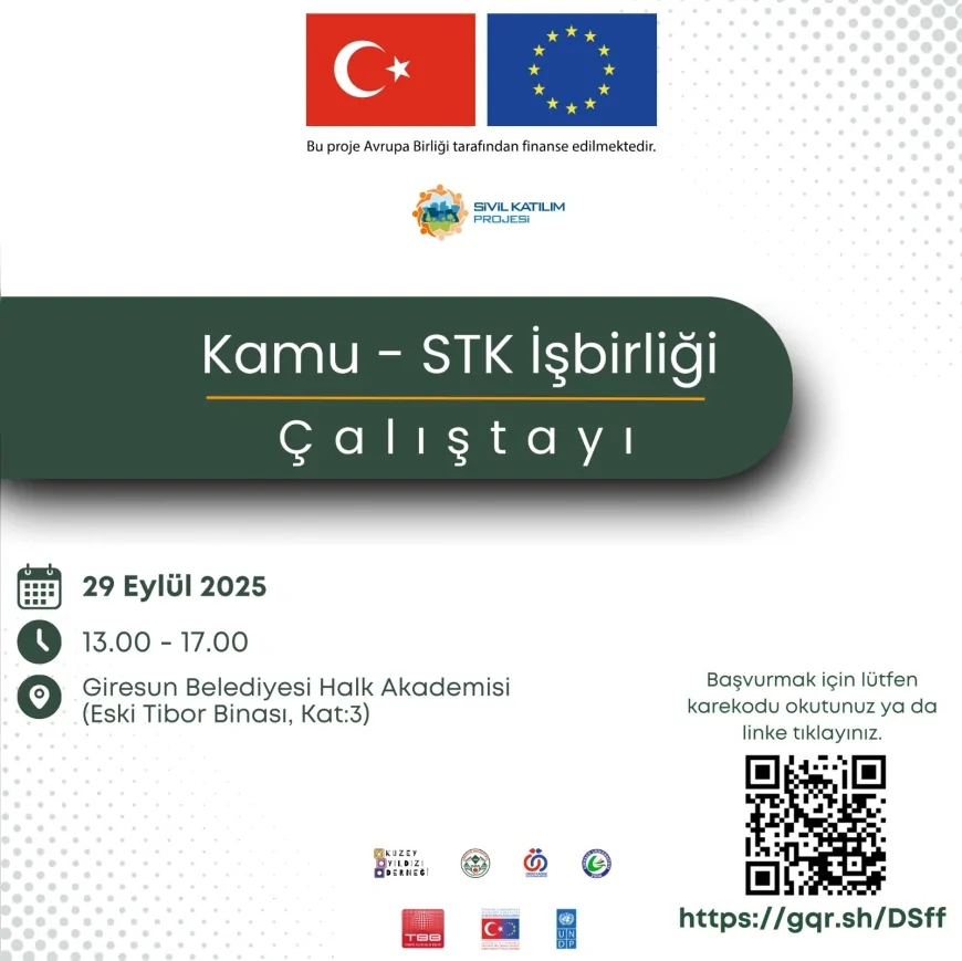 Giresun’da STK ve kamu iş birliğini güçlendirecek İletişim Ağı Platformu Çalıştayı 29 Eylül’de yapılacak