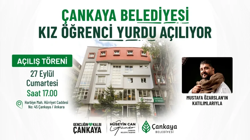 Çankaya Belediyesi Kız Öğrenci Yurdu 27 Eylül’de Açılıyor: 100 Kişilik Kapasiteyle Hizmet Verecek